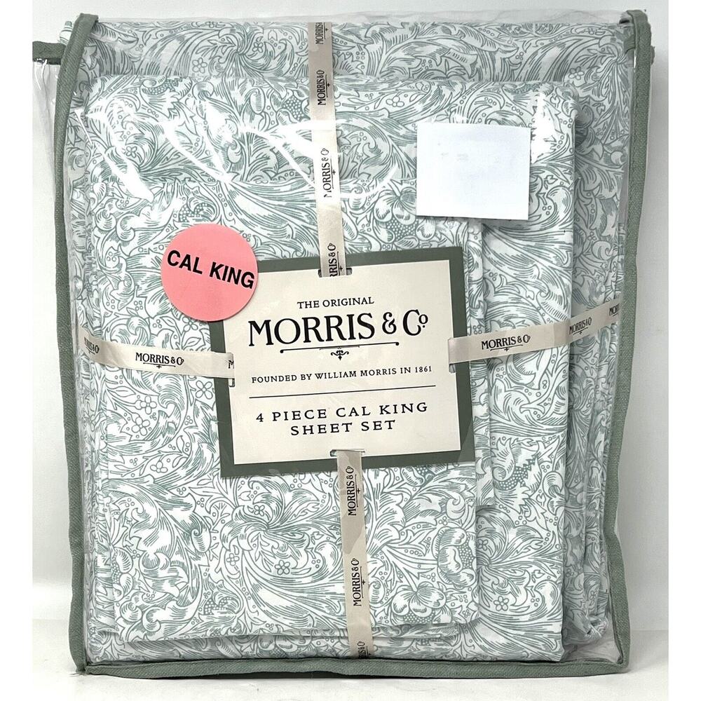 WILLIAM MORRIS & Co. CALIFORNIA CAL KING Sheet Set Floral Cotton